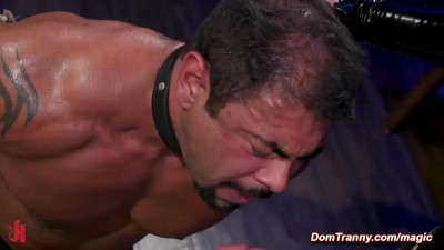 Muscle slave face and anal fucked