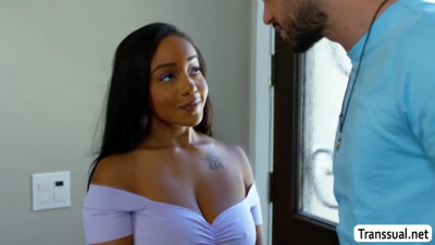 Axel Green gets cock suck by this sucker TS!