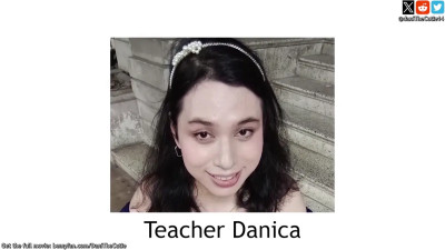 pretty tranny DaniTheCutie gets her ass pounded by a machine in this weird sex ed module