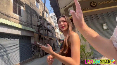 Ladyboystar - Tall amazing ladyboy gets my hard dong in her mouth and tight ass