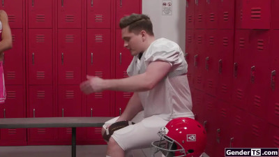 Shemale cheerleader analed in lockerroom