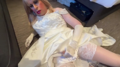 TGirl Bride Sucking Cock