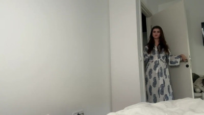 Stepson caught his stepmother with milky boobs in her bedroom