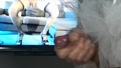CD Bride With Throbbing Butt Plug Masturbates to Sexy CD