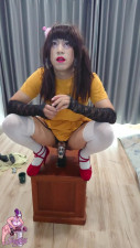 Sissythai fucking bbc dilldo until her ahegao eye