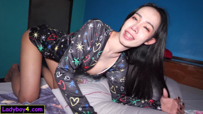 Fresh Asian ladyboy amateur Bo fucked from ass to mouth