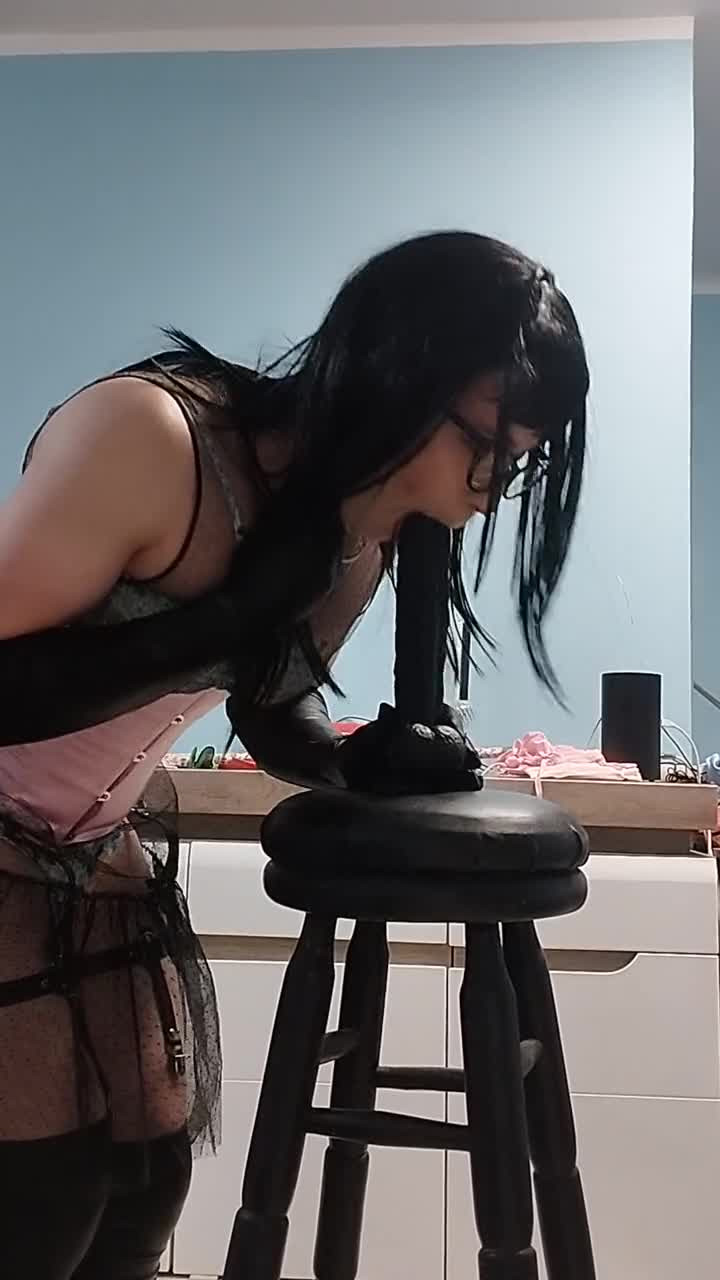 Watch I put on a pink corset and tried a bar stool to fuck my pussy, this will probably not be the last Shemale Porn Videos | TranSexBig.
