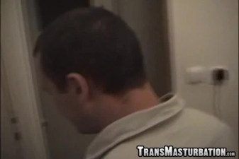 Busty tranny dominates her man before letting him fuck her