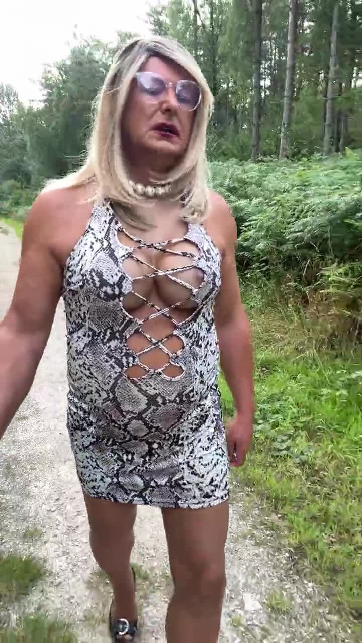 Watch Sexy Crossdresser kellycd2022 in white animal print and pantyhose enjoying an afternoon drive Shemale Porn Videos | TranSexBig.