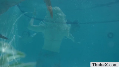 Curious big tits mermaid fucked by her TS friend
