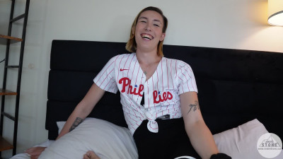 Cute Asian Trans GF Riley Ivy Gets Fucked Before Ball Game