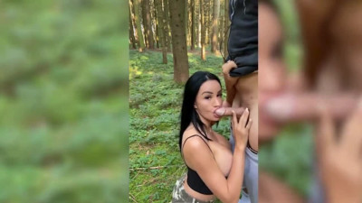 Busty Goddess Outdoors Blowjob and Anal Sex