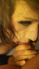 Vicky puts his entire cock deep down her throat