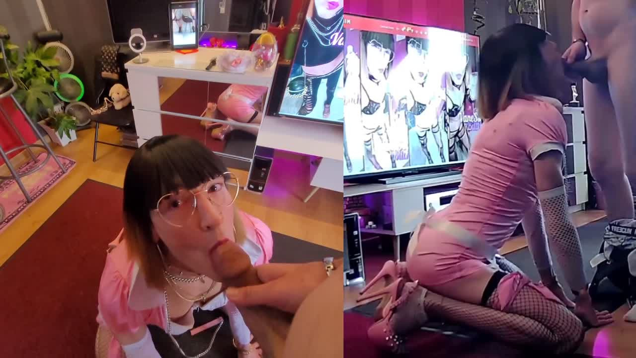 Watch 👑La soubrette rose utilisée comme suceuse de bites. Pris en train de jouer à la pute. Vanessa Shemale Porn Videos | TranSexBig.