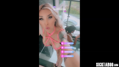Big ass shemale Aubrey Kate fucked tranny friends in the infulencer house