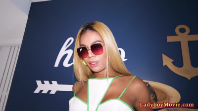 Glam Ladyboy Dara Mouth And Ass Fucked Bareback