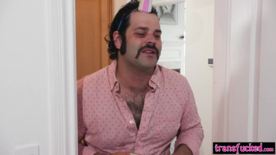 7 minutes in heaven with horny busty shemale and tranny deepthroated friend