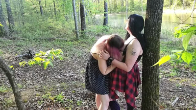 Cute Shemale Couple having Sex Outdoors