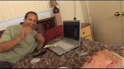 Tight Asian Tranny takes two dicks