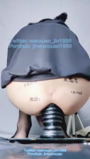 Singaporean Sissy gaping on large anal plugs