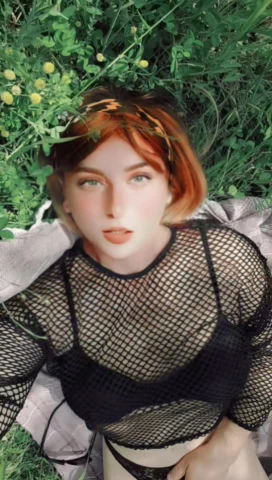 Watch Redhead Crossdresser Outdoor Fishnett Shemale Porn Videos | TranSexBig.