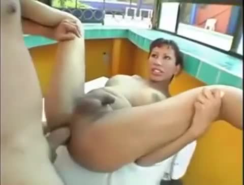 Watch Latina gets bareback on the table Shemale Porn Videos | TranSexBig.