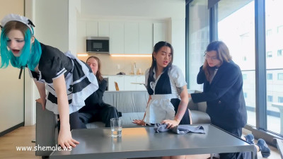 Group porn room cleaning