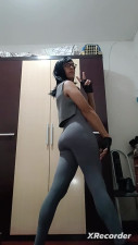Sakura Nakamura Cute Legging Grey Sexy