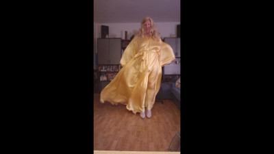 Champagne dressing gown, it drives me crazy.