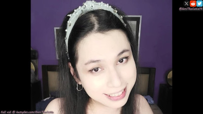 Cute tgirl DaniTheCutie lactates from her small breasts just for you