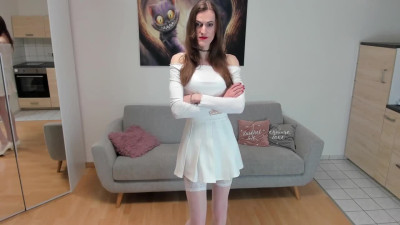 skinny white shemale with huge cock is dominant and cum