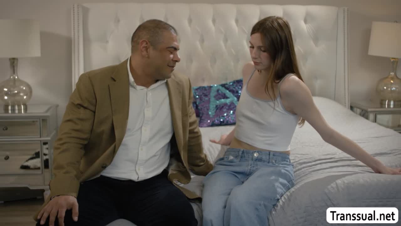 Watch My horny stepdad keeps banging my ass when his bored Shemale Porn Videos | TranSexBig.