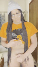 Femboy masturbates and cums