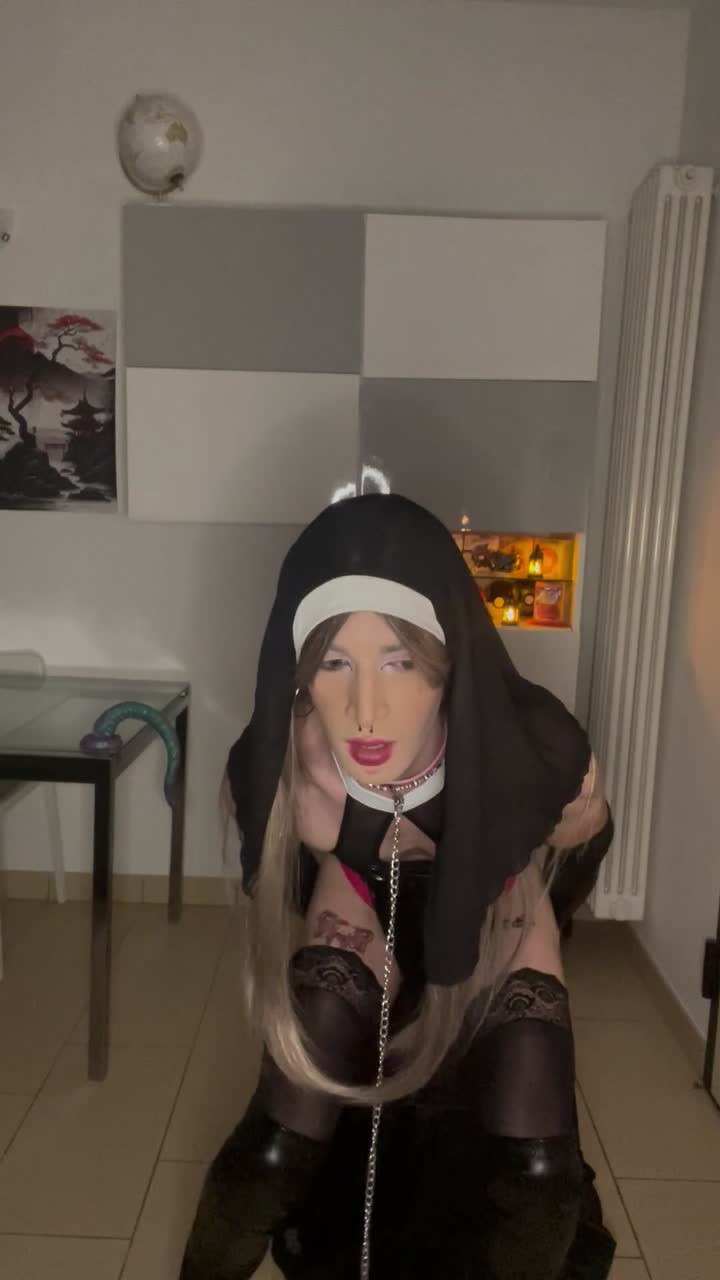 Watch Sexy sissy slut nun in chastity celebrates her slutty mass, begging to be blessed with lots of BBC Shemale Porn Videos | TranSexBig.