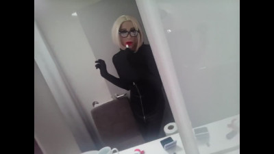 Piss and cum masked slut