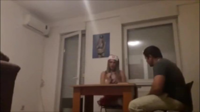 Muscled guy fucking a sexy nurse tranny