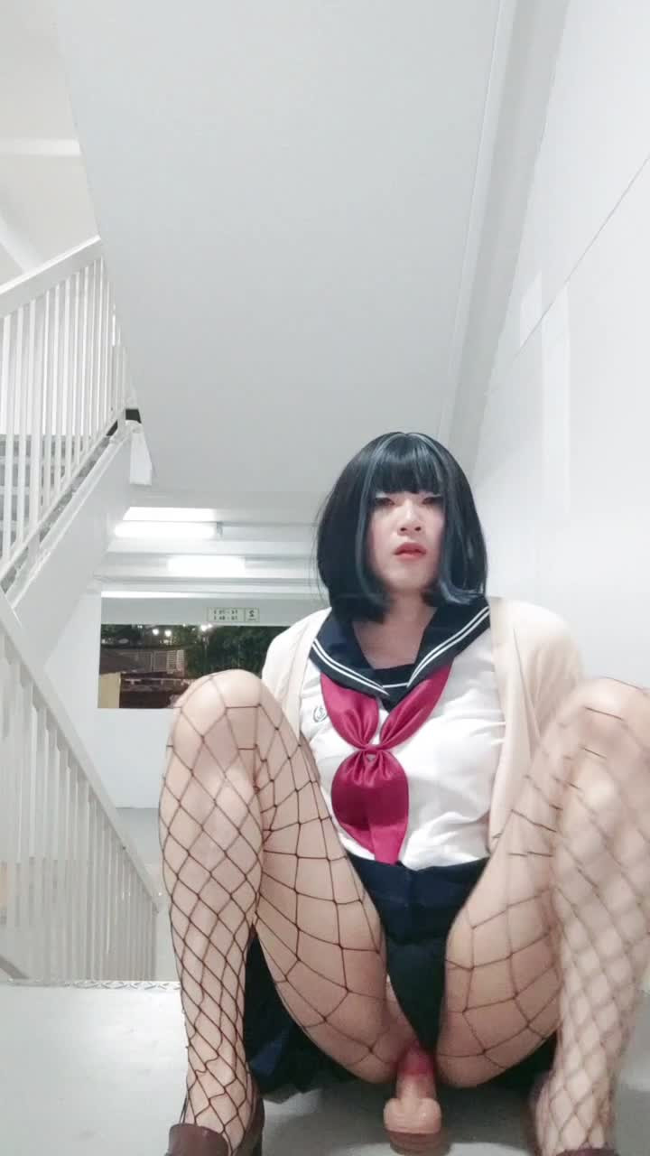 Watch chinese sissy in school uniform masturbating in public Shemale Porn Videos | TranSexBig.