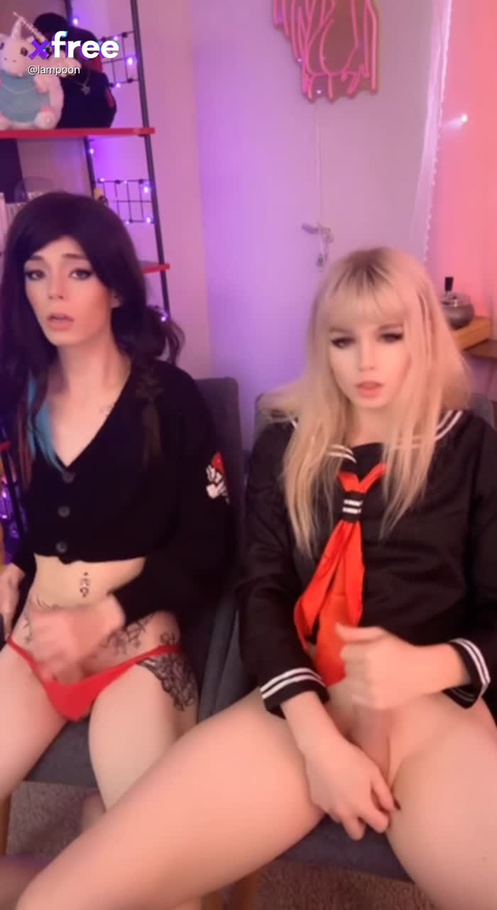 Watch Two Cuties Letting You Watch Shemale Porn Videos | TranSexBig.