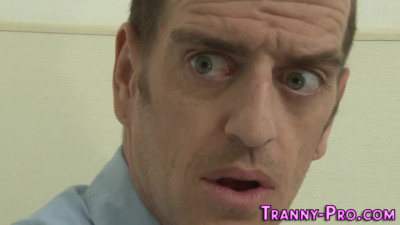 Trans hottie pounding dudes ass