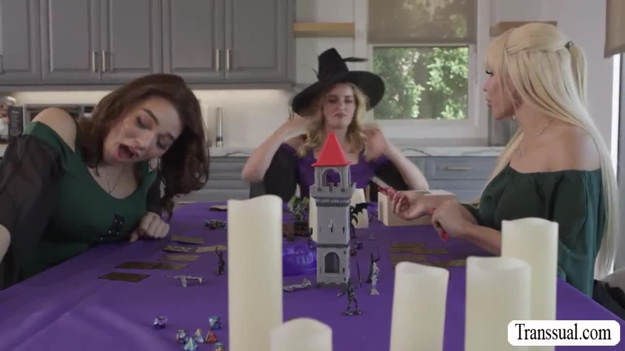 Watch Coco Lovelock hide under the table and suck TS dick Shemale Porn Videos | TranSexBig.