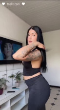 Horny Trans babe stripping for her fans