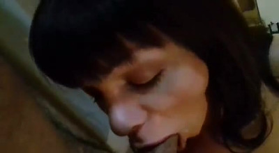 TS sucks off her friend's cock