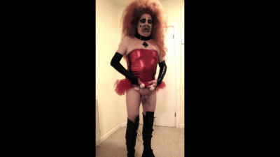 Brown haired slut in red tutu