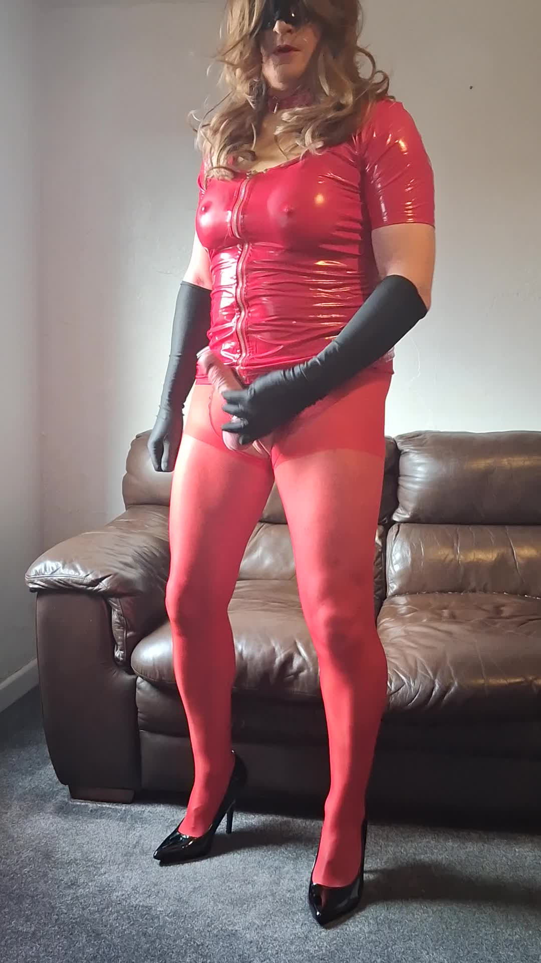 Watch Crossdresser In Red Dress Shemale Porn Videos | TranSexBig.