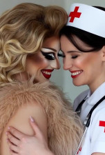 Drag Queen Kissing A Nurse