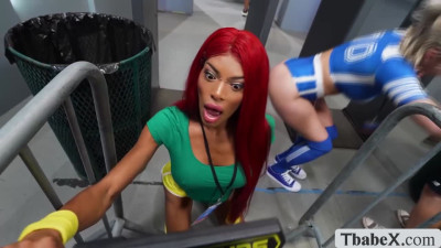 Lucky soccer fan fucks the ass of TS security