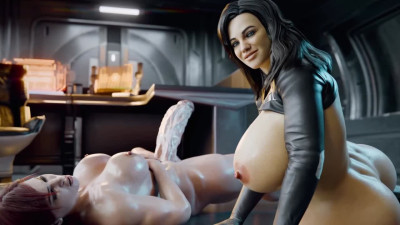 BBW Milf Miranda gets Destroyed by Shemale Femshep (HQ 3D Futa Anime)