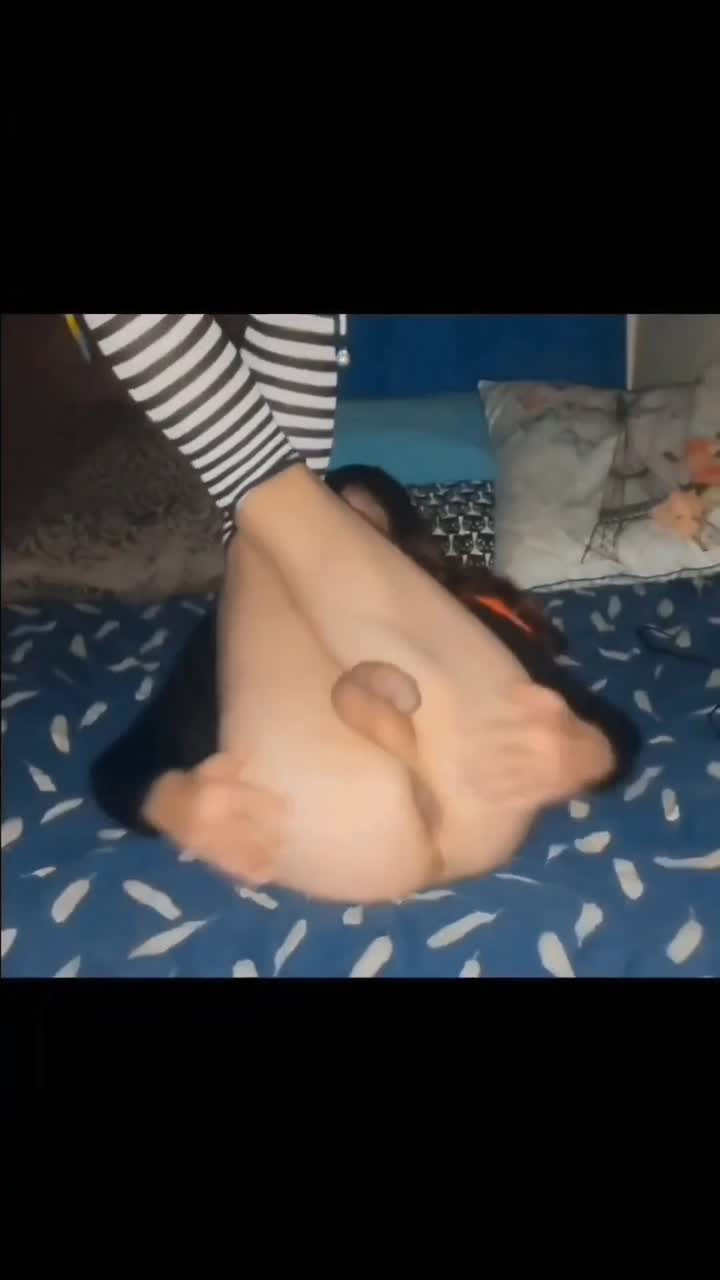 Watch Forgot to post this clip in my sexy black jumper and bra masturbating with my painted toes and with Shemale Porn Videos | TranSexBig.