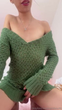 Green dress dirty talk mast no cum