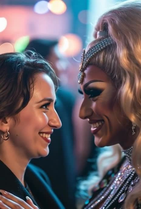 Watch Drag Queen Kisses Lesbian At Gay Nightclub Shemale Porn Videos | TranSexBig.